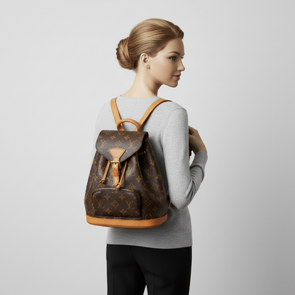 Louis Vuitton Monogram Mini Monsuri M51137 Women's Backpack Brown