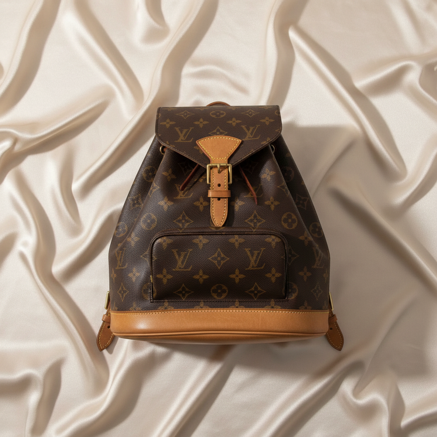 Louis Vuitton Monogram Montsouris MM M51136 Women's Backpack Brown