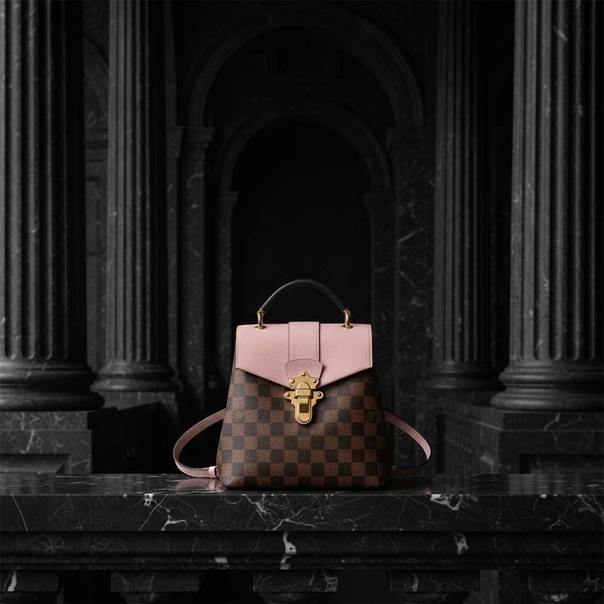 Louis Vuitton Damier Clapton Backpack N42262 Women's Backpack Brown,Rose Ballerine
