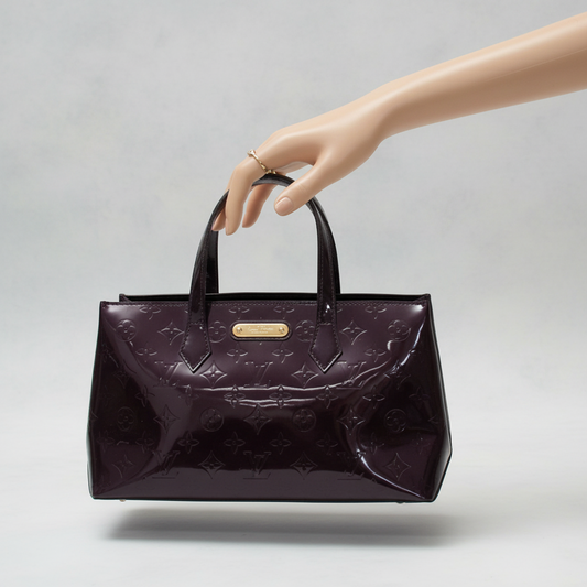 Louis Vuitton Monogram Vernis Wilshire PM M93641 Women's Handbag Amarante