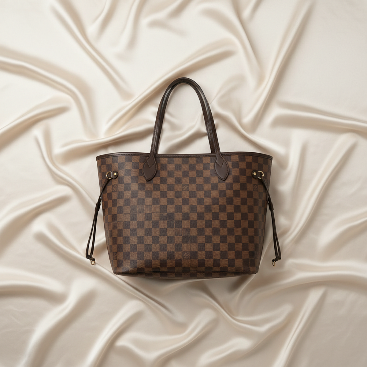 Louis Vuitton Damier Neverfull MM N51105 Women's Tote Bag Brown
