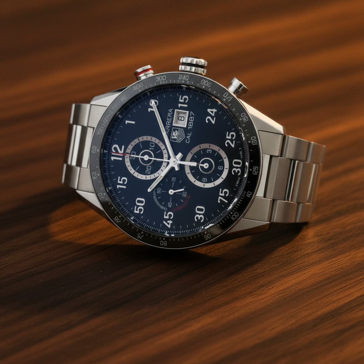 TAG HEUER Carrera Calibre 1887 Chronograph Steel Watch CAR2A10 Polished