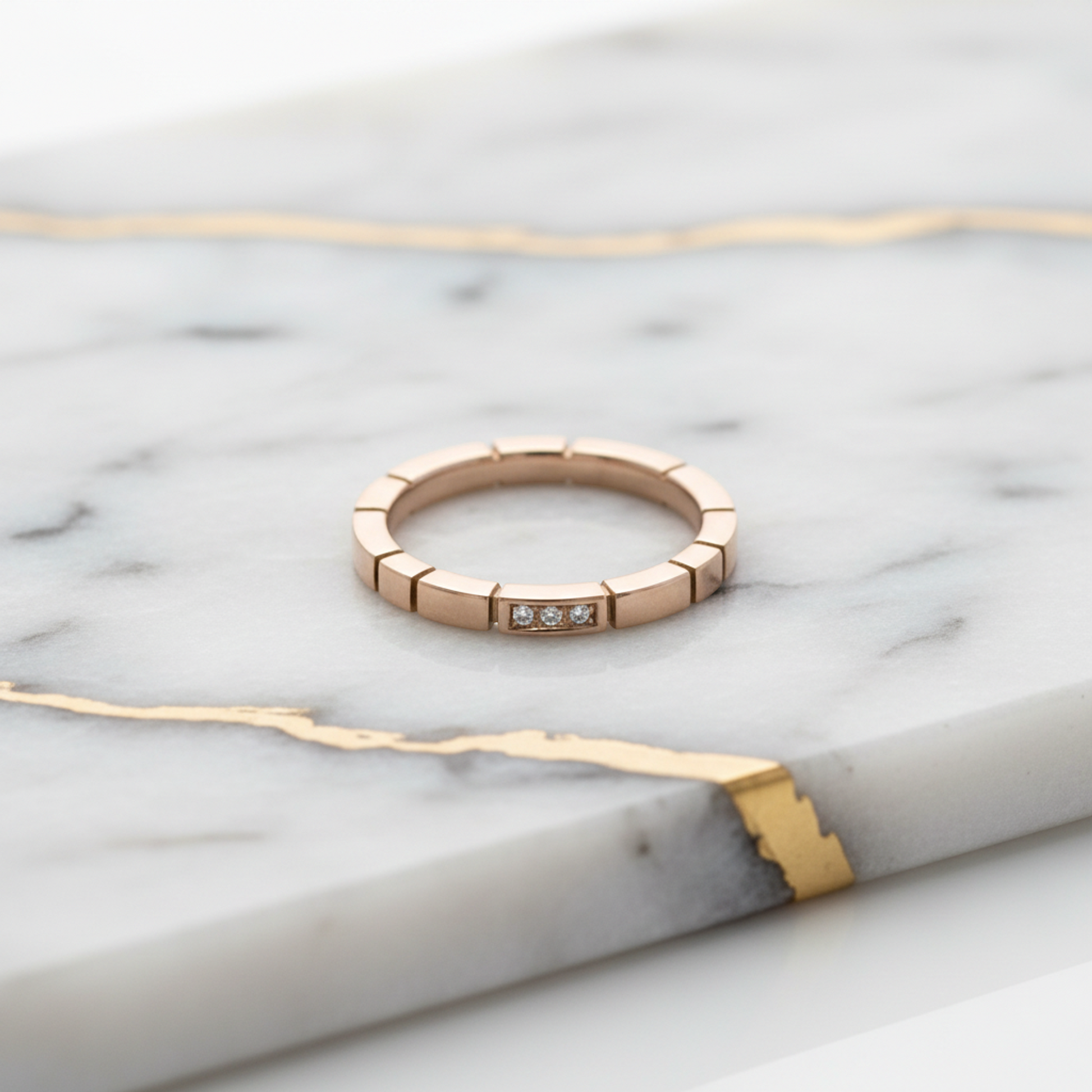 Tasaki Piano Diamond Ring Pink Gold (18K) Fashion Diamond Band Ring Pink Gold