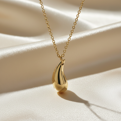 Tiffany Teardrop Necklace Yellow Gold (18K) No Stone Women,Men Fashion Necklace (Gold)