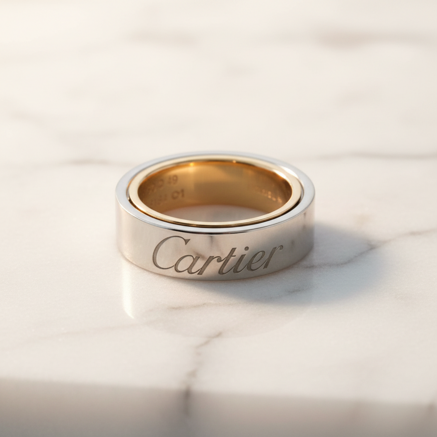 Cartier Secret Love Ring Pink Gold (18K),White Gold (18K) Fashion No Stone Band Ring Silver,Pink Gold