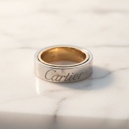 Cartier Secret Love Ring Pink Gold (18K),White Gold (18K) Fashion No Stone Band Ring Silver,Pink Gold