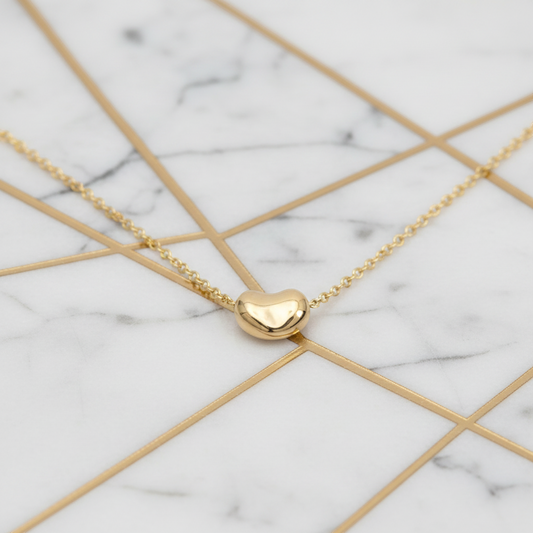 Tiffany Bean Necklace Pink Gold (18K) No Stone Men,Women Fashion Necklace (Pink Gold)