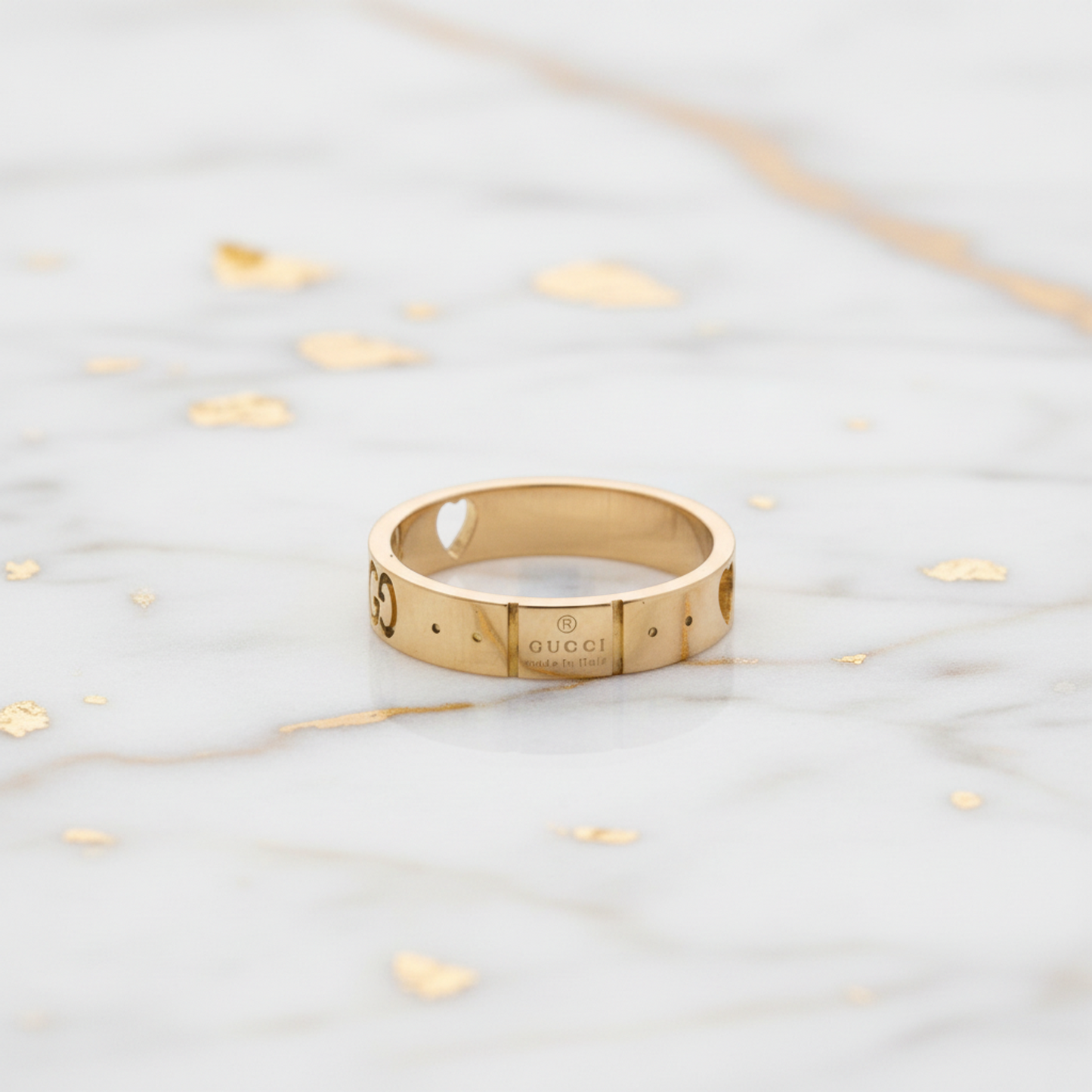 Gucci Icon Ring Pink Gold (18K) Fashion No Stone Band Ring Gold
