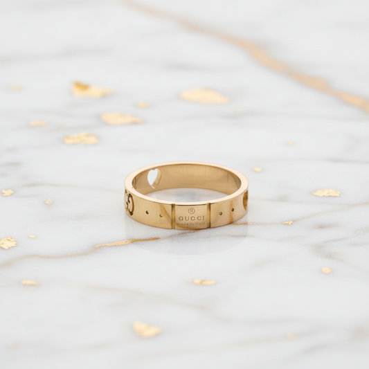 Gucci Icon Ring Pink Gold (18K) Fashion No Stone Band Ring Gold