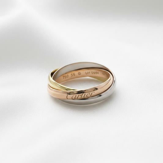 Cartier トリニティリング Yellow Gold (18K),Pink Gold (18K),White Gold (18K) Fashion No Stone Band Ring Gold