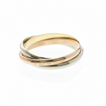 Cartier Trinity Ring Yellow Gold (18K),Pink Gold (18K),White Gold (18K) Fashion No Stone Band Ring Gold