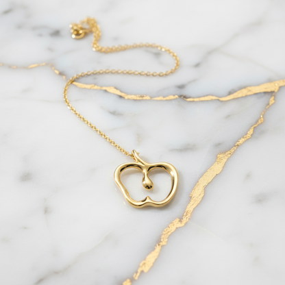 Tiffany Apple Necklace Yellow Gold (18K) No Stone Men,Women Fashion Necklace (Gold)