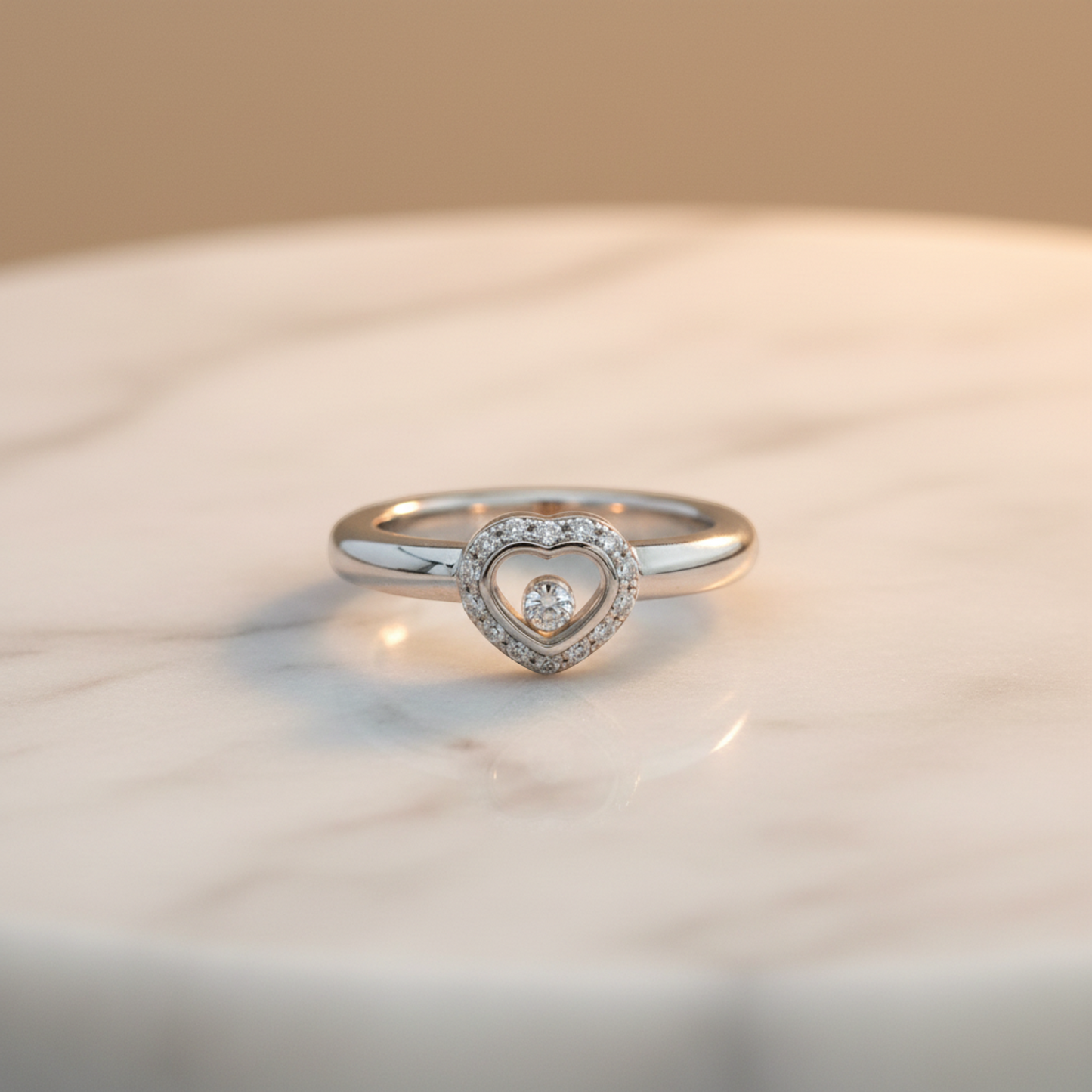 Chopard Happy Diamonds Heart Ring 82/2890 White Gold (18K) Fashion Diamond Band Ring Silver