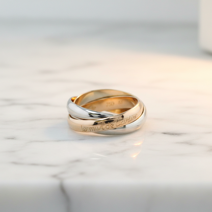 Cartier Trinity Ring Yellow Gold (18K),Pink Gold (18K),White Gold (18K) Fashion No Stone Band Ring Gold