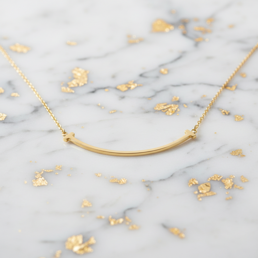 Tiffany Tiffany T Smile Small Size Necklace Pink Gold (18K) No Stone Men,Women Fashion Necklace (Pink Gold)