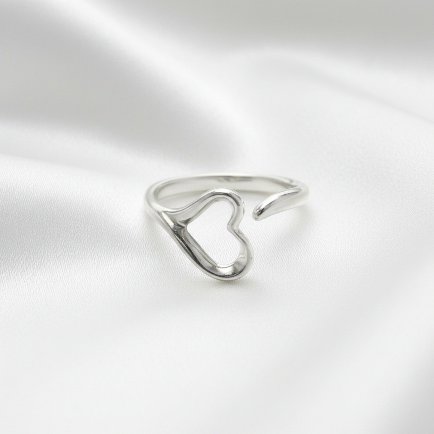 Tiffany Open Heart Ring Silver 925 Fashion No Stone Band Ring Silver
