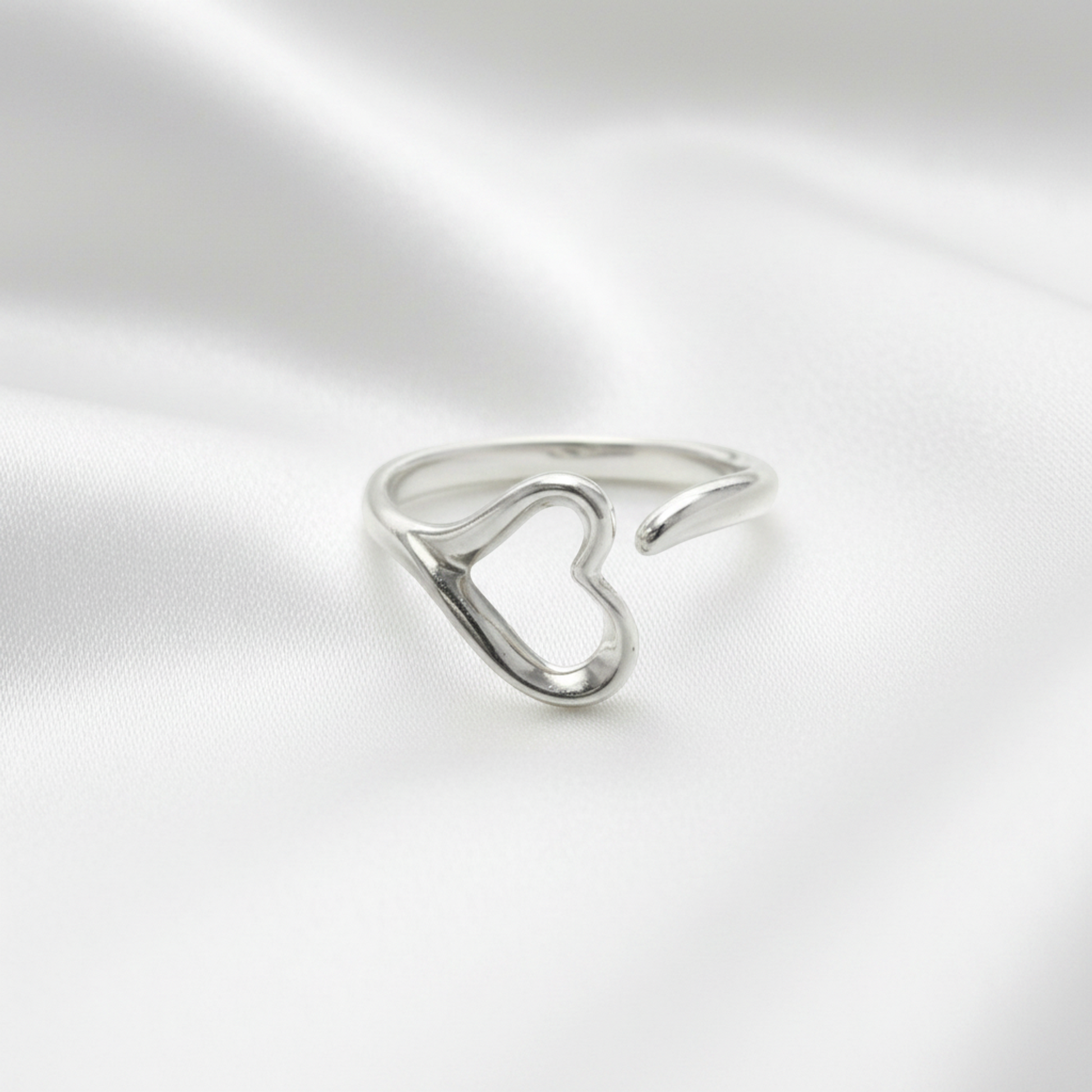 Tiffany Open Heart Ring Silver 925 Fashion No Stone Band Ring Silver
