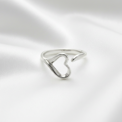 Tiffany Open Heart Ring Silver 925 Fashion No Stone Band Ring Silver