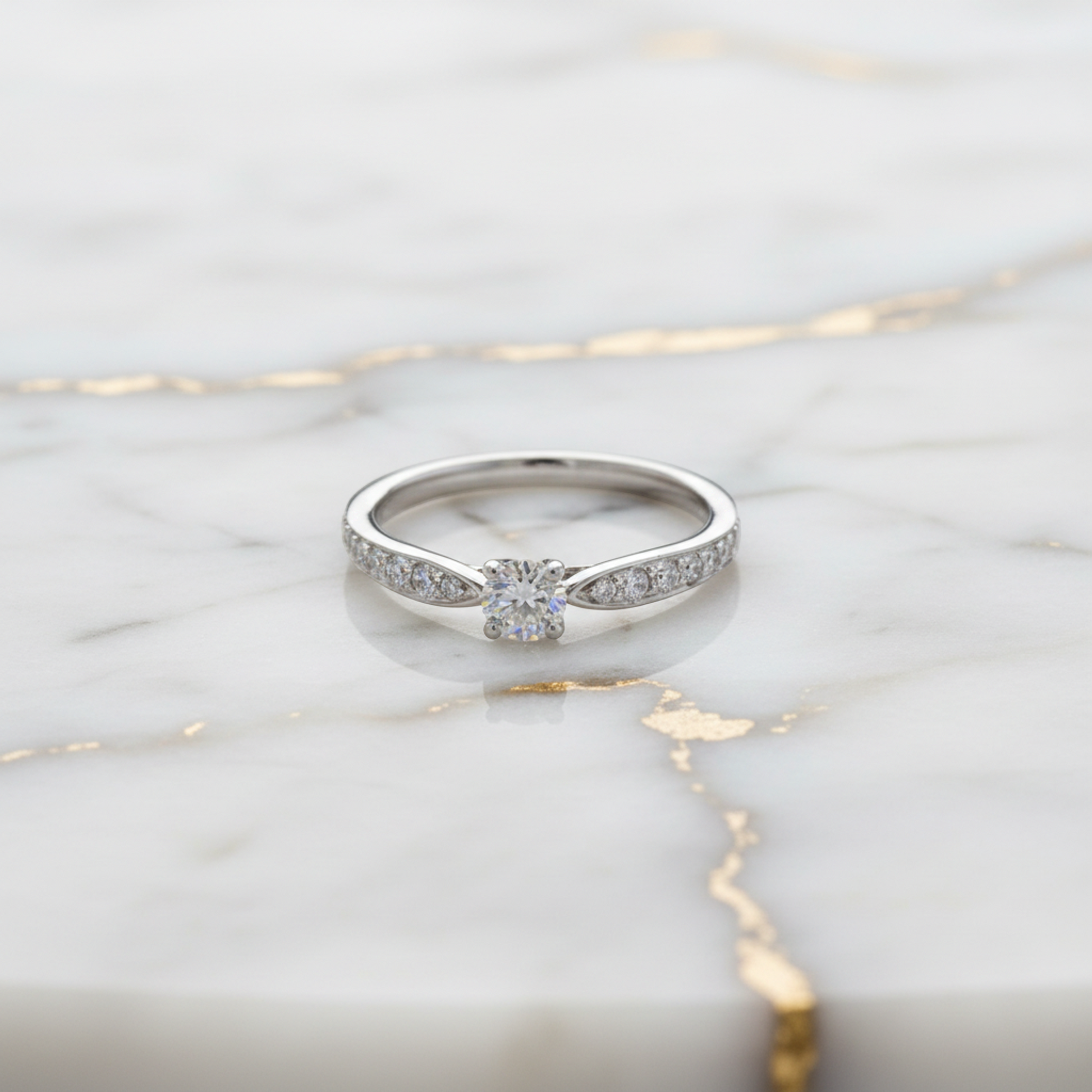 Tiffany Harmony Half Diamond Ring Platinum Fashion Diamond Band Ring Carat/0.2 Silver