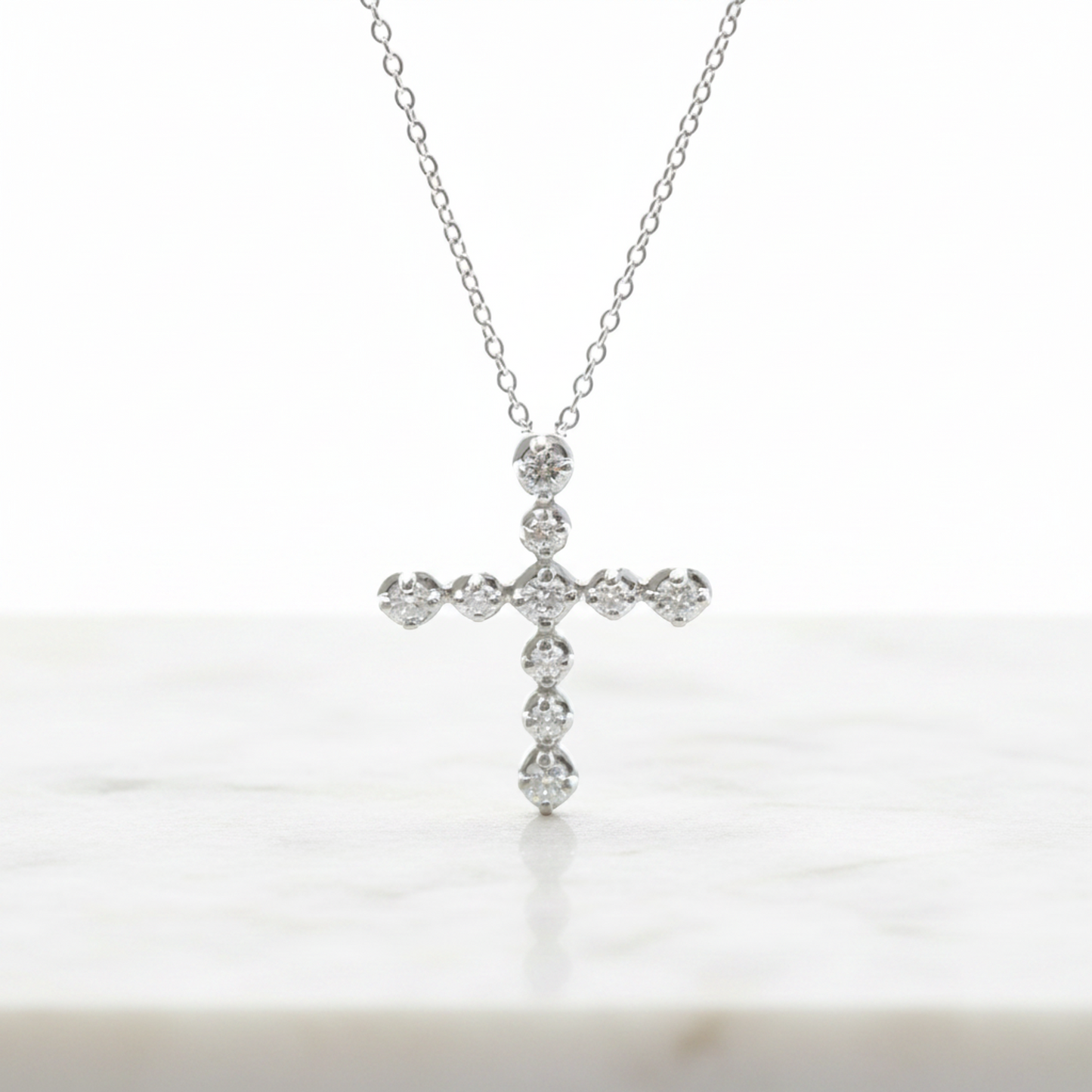 Tiffany Tenderness Diamond Necklace White Gold (18K) Diamond Men,Women Fashion Necklace (Silver)