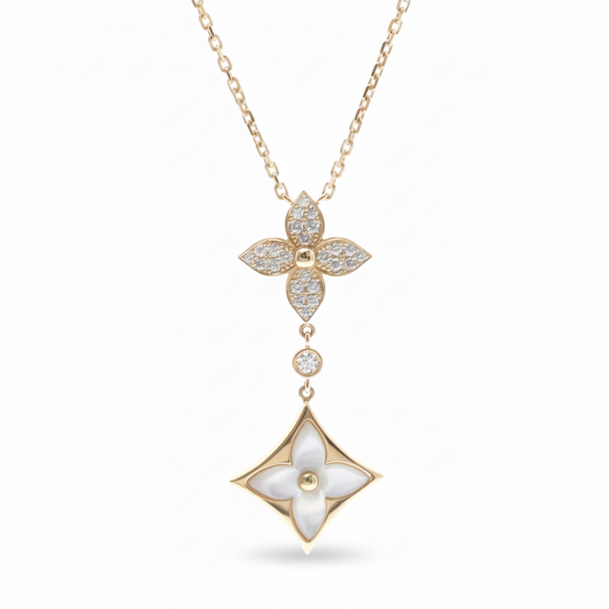Louis Vuitton Star Blossom Pendant Q94676 Pink Gold (18K) Diamond,Mother Of Pearl Women,Men Fashion Necklace (Pink Gold)