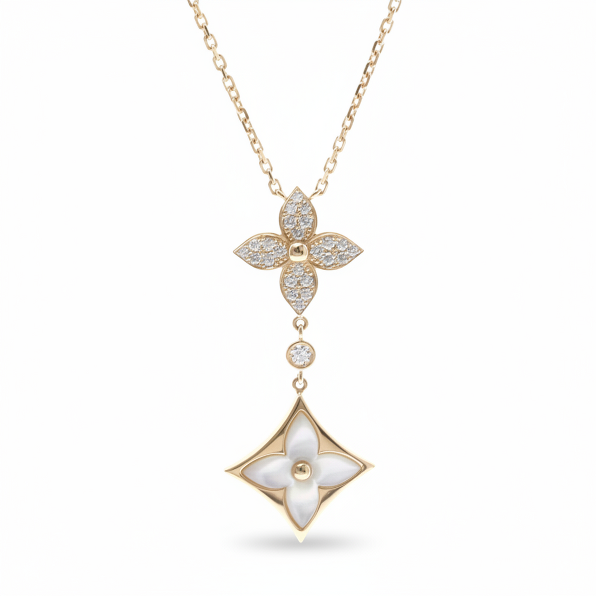 Louis Vuitton Star Blossom Pendant Q94676 Pink Gold (18K) Diamond,Mother Of Pearl Women,Men Fashion Necklace (Pink Gold)