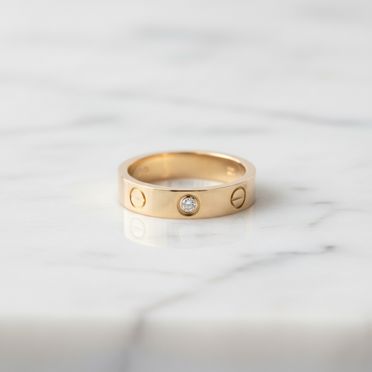 Cartier Mini Love Ring, Pink Gold, Condition Rank A, Weight 4.3g