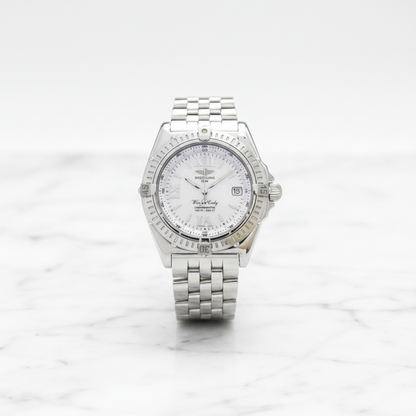 BREITLING Wing Lady MOP Dial Steel Quartz Ladies Watch A67350 Polished