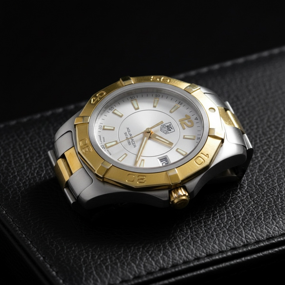 TAG HEUER Aquaracer Gold Plated Steel Quartz Watch WAF1120 Polished