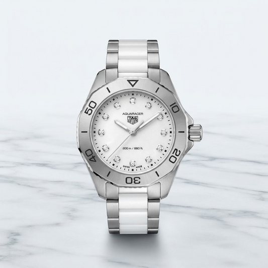 TAG HEUER Aquaracer Stainless Steel Quartz Ladies Watch WBP1416 Polished