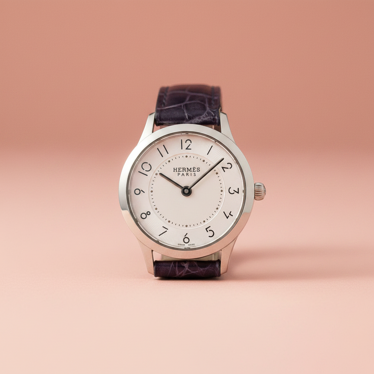 HERMES Slim D'Hermes Steel Quartz Ladies Watch CA2.110 Polished