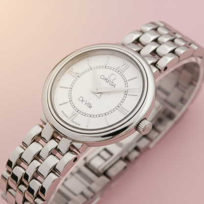 OMEGA De Ville Stainless Steel Quartz Ladies Watch 7574.31 Polished