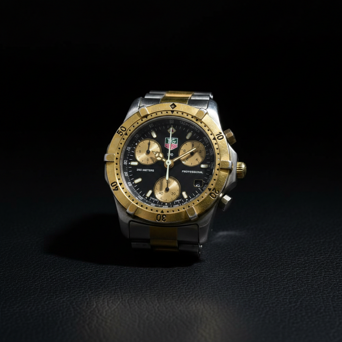 TAG HEUER 2000 Chronograph Gold Plated Steel Quartz Mens Watch 565.306
