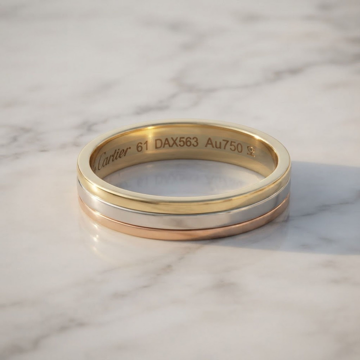Cartier Louis Cartier Yellow Gold (18K),Pink Gold (18K),White Gold (18K) Fashion No Stone Band Ring Gold
