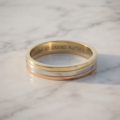 Cartier Louis Cartier Yellow Gold (18K),Pink Gold (18K),White Gold (18K) Fashion No Stone Band Ring Gold