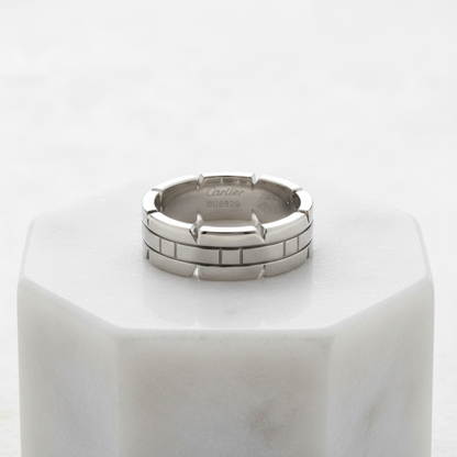 Cartier Tank Française Ring White Gold (18K) Fashion No Stone Band Ring Silver
