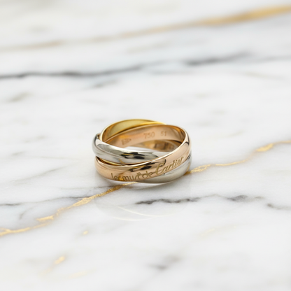 Cartier Trinity Ring Yellow Gold (18K),Pink Gold (18K),White Gold (18K) Fashion No Stone Band Ring Gold