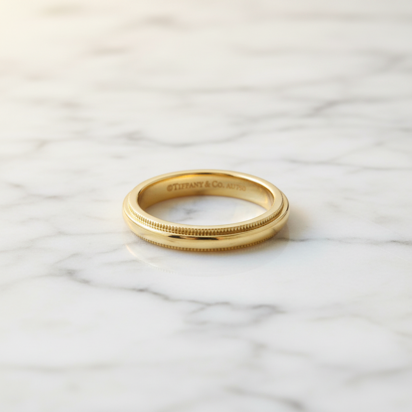 Tiffany Milgrain Ring Yellow Gold (18K) Fashion No Stone Band Ring Gold