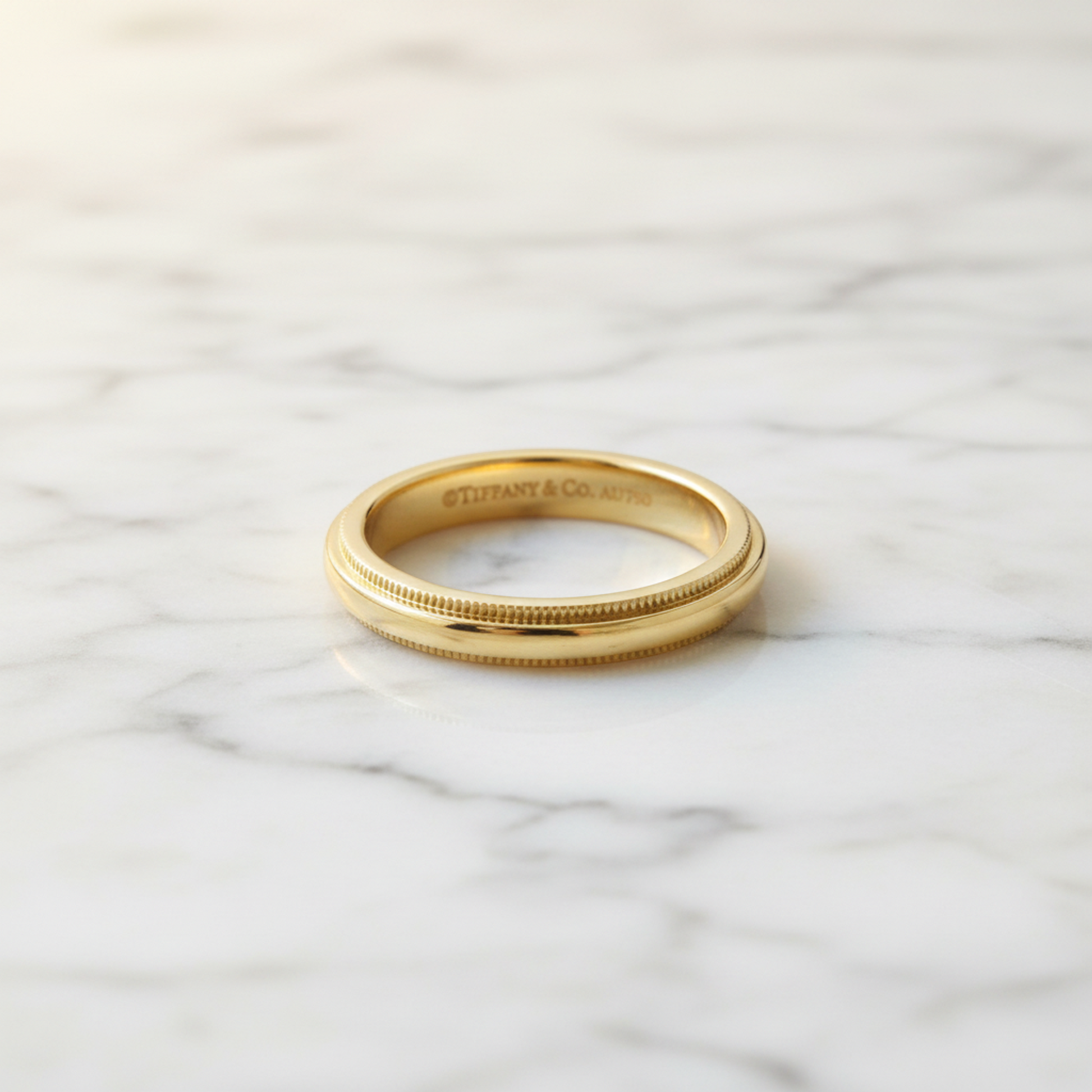 Tiffany Milgrain Ring Yellow Gold (18K) Fashion No Stone Band Ring Gold