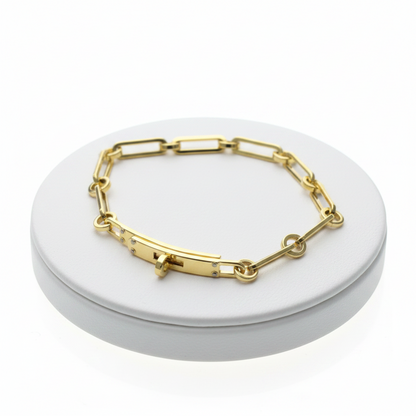 Hermes Kelly Bracelet Yellow Gold (18K) Diamond Charm Bracelet Gold