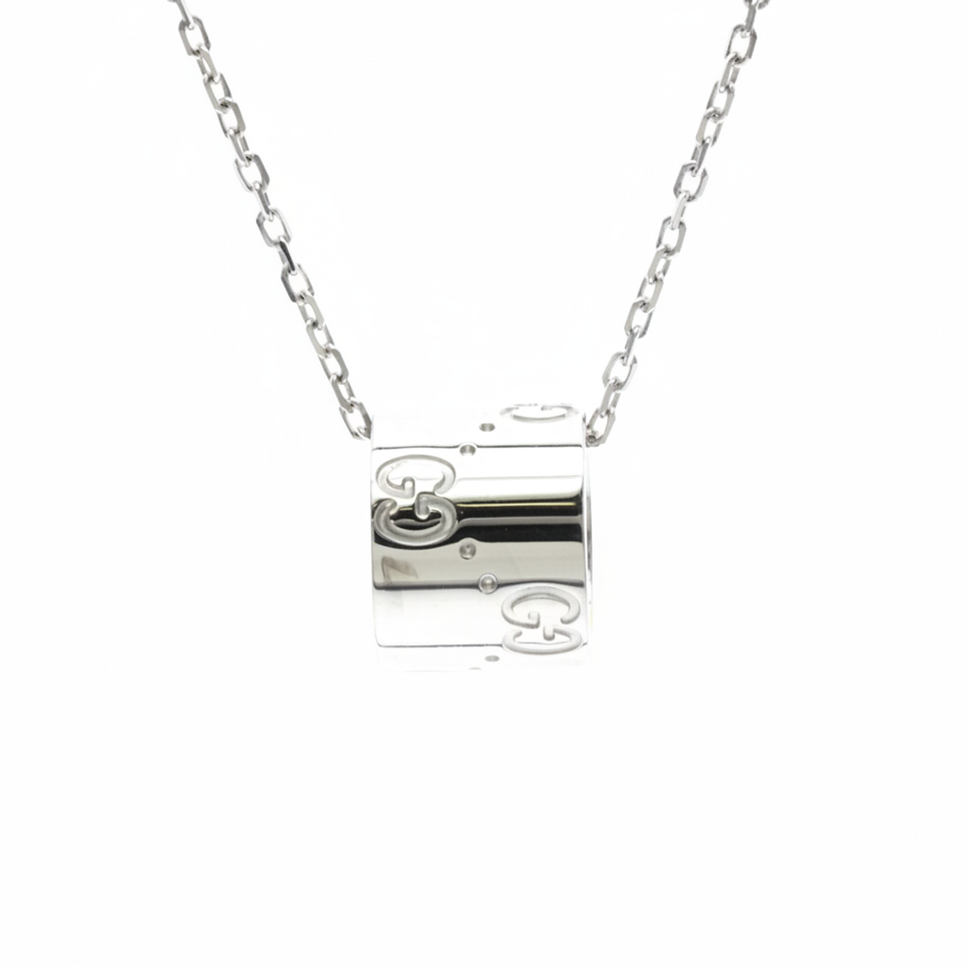 Gucci Icon Necklace White Gold (18K) No Stone Men,Women Fashion Necklace (Silver)