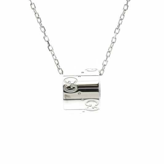 Gucci Icon Necklace White Gold (18K) No Stone Men,Women Fashion Necklace (Silver)