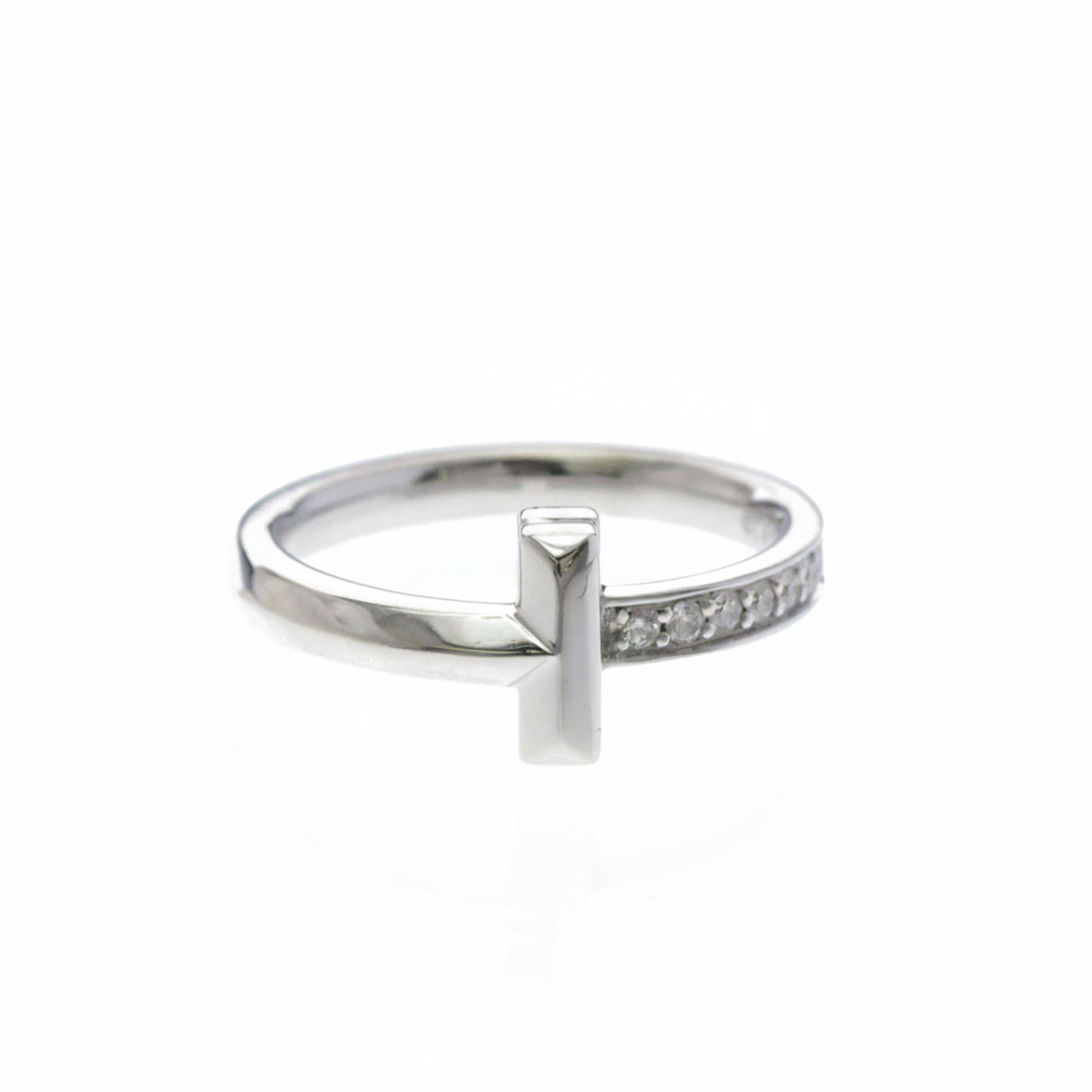 Tiffany T One Narrow Ring Diamond White Gold (18K) Fashion Diamond Band Ring Silver
