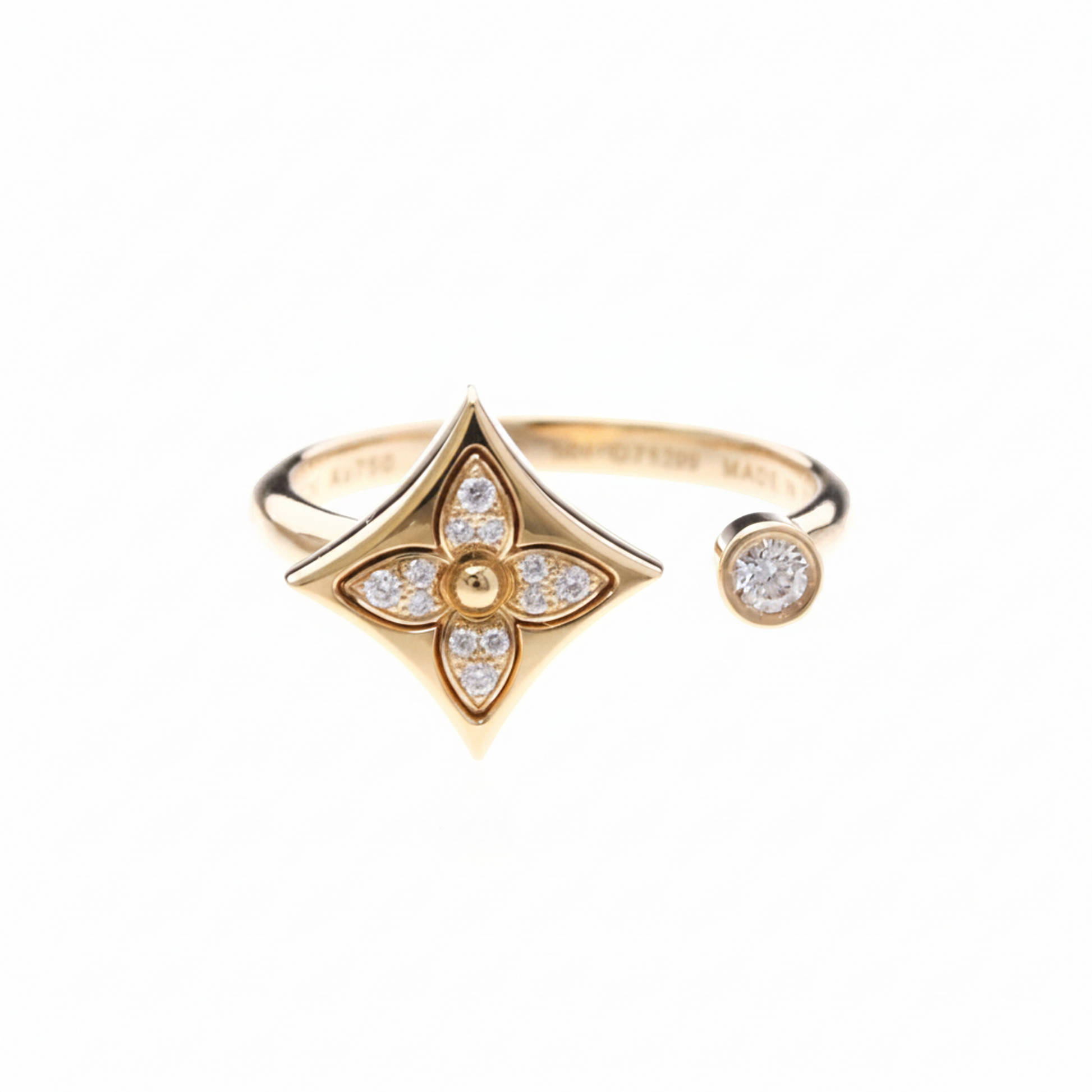 Louis Vuitton Star Blossom Ring Q9S82D Pink Gold (18K) Fashion Diamond Band Ring Pink Gold