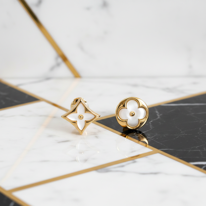 Louis Vuitton Sun Blossom Earrings Q96426/Q96425 Mother Of Pearl Pink Gold (18K) Stud Earrings Pink Gold