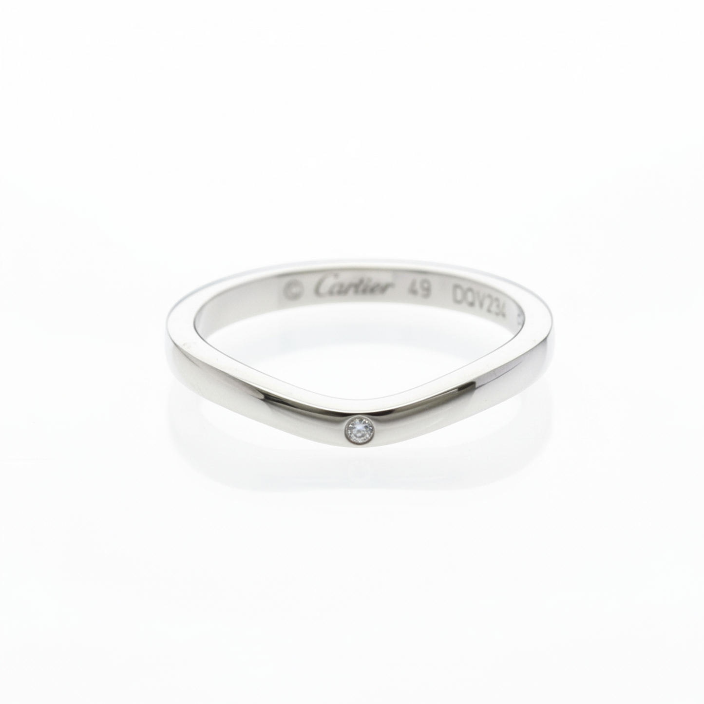 Cartier Ballerina Wedding Ring With 3 Diamonds Platinum Fashion Diamond Band Ring Silver