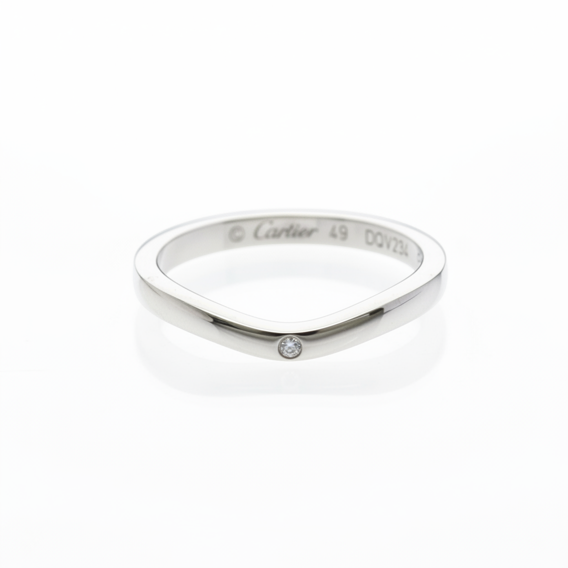 Cartier Ballerina Wedding Ring With 3 Diamonds Platinum Fashion Diamond Band Ring Silver