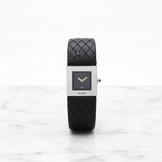 CHANEL Matelasse Stainless Steel Quartz Ladies Watch Polished