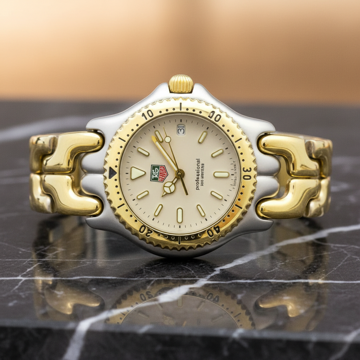 TAG HEUER Sel 200M Gold Plated Steel Mid Size Watch S95.713