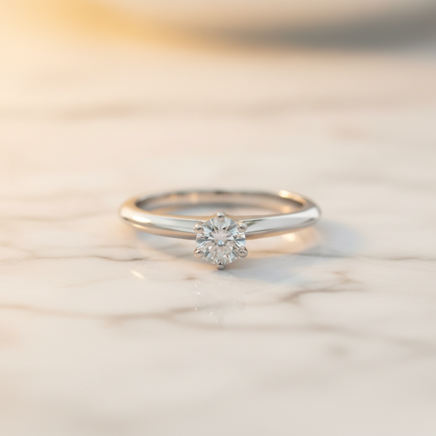 Tiffany & Co. Solitaire Ring, Diamond, PT950, Condition Rank A, Weight: 3.5g